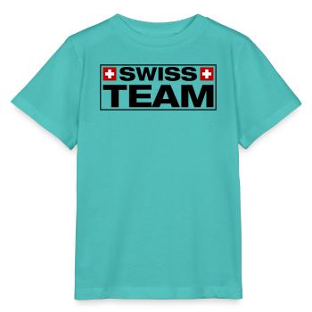 Team Swiss Schweiz - Stanley/Stella Kinder T-Shirt MINI CREATOR  - Poolblau - Vorne