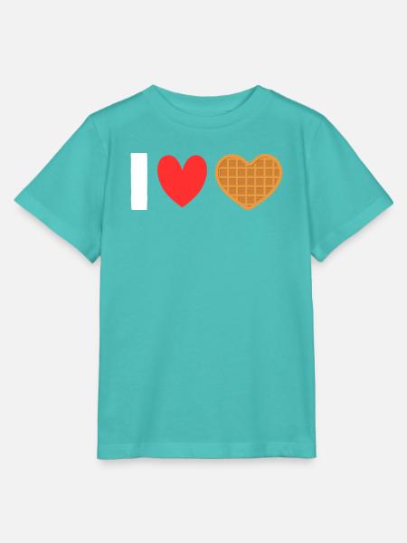 Ich liebe Waffelherz-Waffel-Frühstück - Stanley/Stella Kinder T-Shirt MINI CREATOR - Poolblau