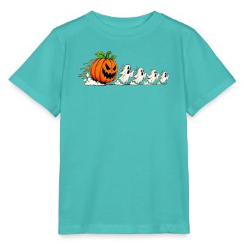 HALLOWEEN KÜRBIS GEIST - Stanley/Stella Kinder T-Shirt MINI CREATOR  - Poolblau - Vorne