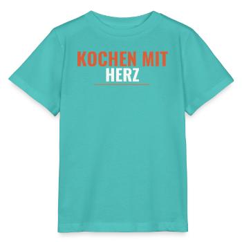 Kochen mit Herz. - Stanley/Stella Kinder T-Shirt MINI CREATOR  - Poolblau - Vorne