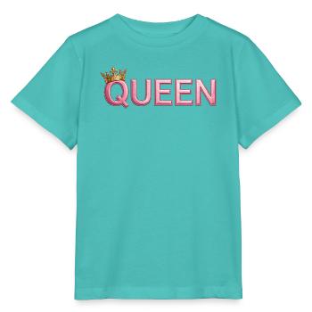 Pink Crown Queen Typografie - Stanley/Stella Kinder T-Shirt MINI CREATOR  - Poolblau - Vorne