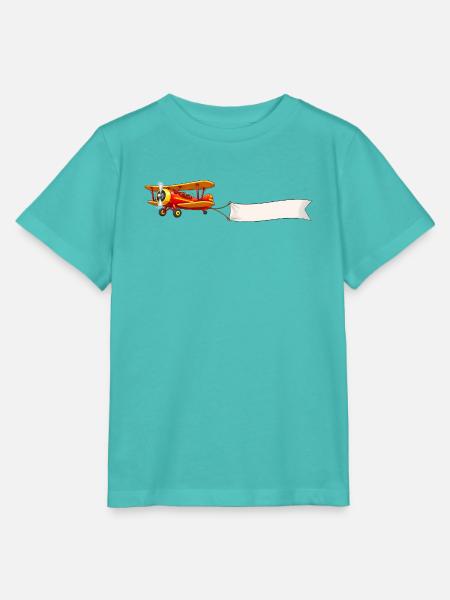 Doppeldecker Flugzeug Banner Motiv Retro - Stanley/Stella Kinder T-Shirt MINI CREATOR - Poolblau