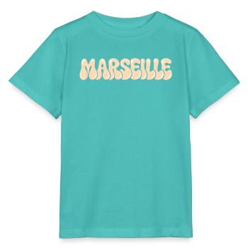 Marseille Mittelmeer-Typo-Blase - Stanley/Stella Kinder T-Shirt MINI CREATOR  - Poolblau - Vorne