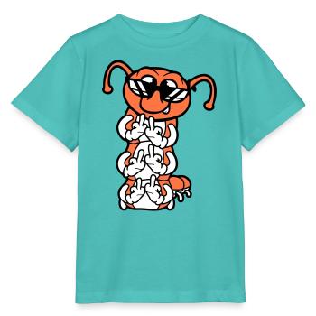 Raupe Mittelfinger Beleidigung Sonnenbrille Cool - Stanley/Stella Kinder T-Shirt MINI CREATOR  - Poolblau - Vorne