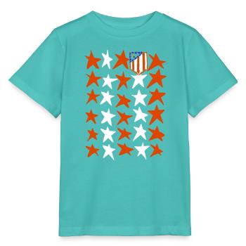 Rot-weiße Sterne - Stanley/Stella Kinder T-Shirt MINI CREATOR  - Poolblau - Vorne