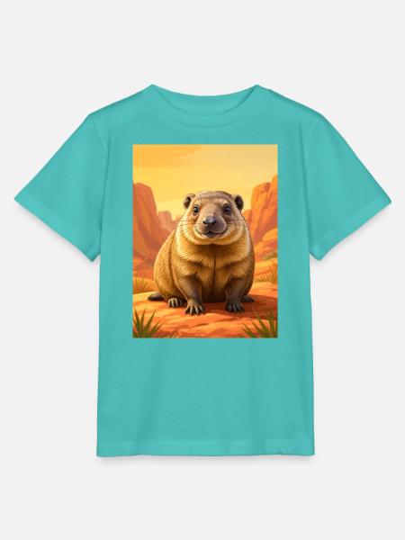 Realistic cute Comic Rock Hyrax - Stanley/Stella Kinder T-Shirt MINI CREATOR - Poolblau