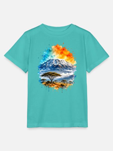 Kilimandscharo Afrika Safari Aquarell - Stanley/Stella Kinder T-Shirt MINI CREATOR  - Poolblau