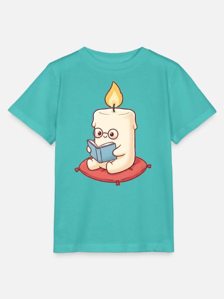 Kerze liest ein Buch - Stanley/Stella Kinder T-Shirt MINI CREATOR  - Poolblau