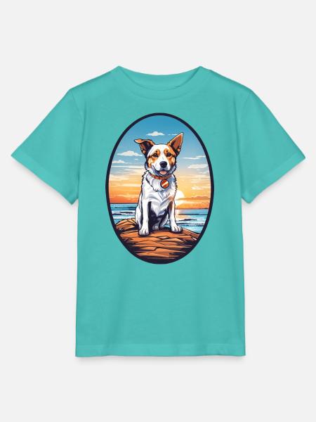 Hund am Strand - Stanley/Stella Kinder T-Shirt MINI CREATOR - Poolblau
