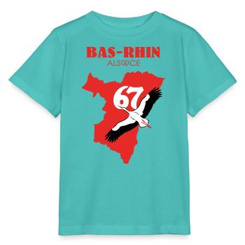 Bas-Rhin 67  - T-shirt bio MINI CREATOR Stanley/Stella Enfant - bleu piscine - Devant