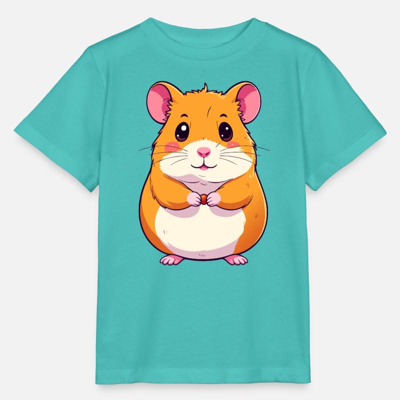 Petit hamster mignon avec un motif de grain - T-shirt bio MINI CREATOR Stanley/Stella Enfant - bleu piscine