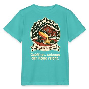 Raclette-Hütte: offen, solange der Käse reicht - Stanley/Stella Kinder T-Shirt MINI CREATOR  - Poolblau - Vorne