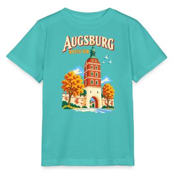 Augsburg Rotes Tor Reiseplakat - Stanley/Stella Kinder T-Shirt MINI CREATOR  - Poolblau - Vorne