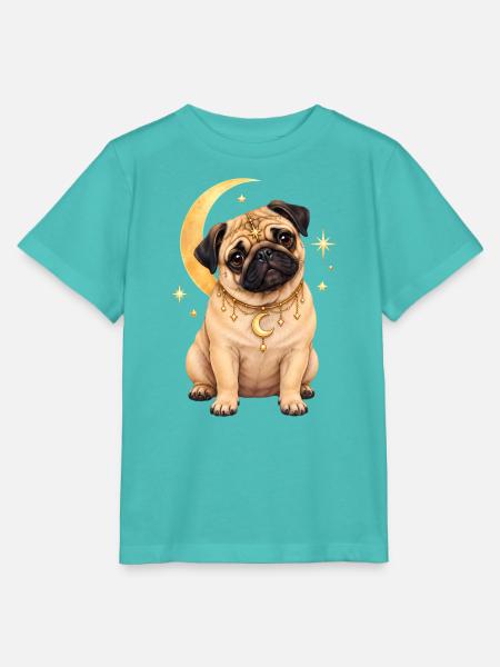Mops Hund süßer Mops niedlicher Mops - Stanley/Stella Kinder T-Shirt MINI CREATOR - Poolblau