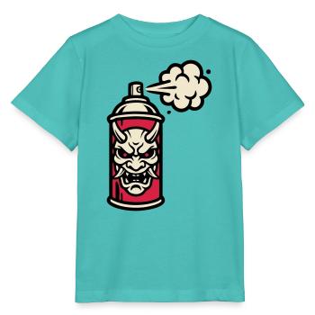 Oni Maske Spraydose Grafik - Stanley/Stella Kinder T-Shirt MINI CREATOR  - Poolblau - Vorne