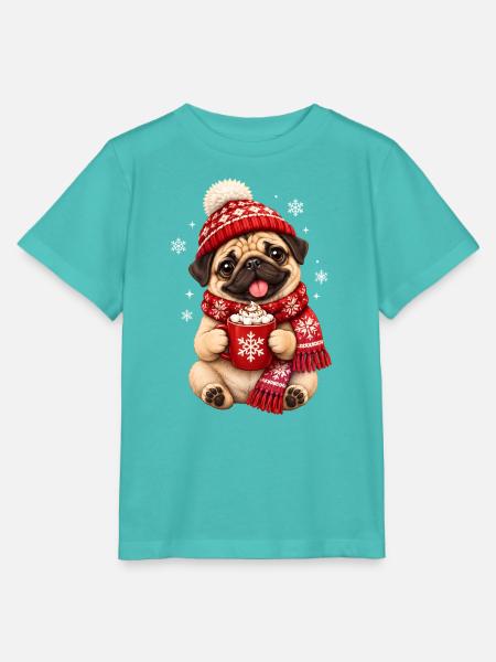 Mops Hund süßer Mops niedlicher Mops - Stanley/Stella Kinder T-Shirt MINI CREATOR  - Poolblau