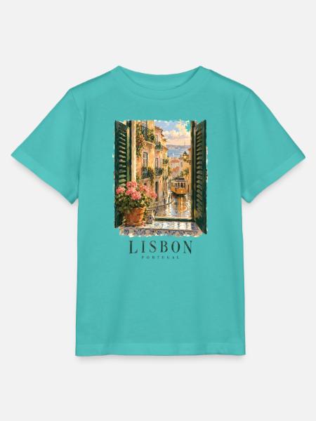 Lissabon Romantisches Fenster Portugal - Stanley/Stella Kinder T-Shirt MINI CREATOR - Poolblau