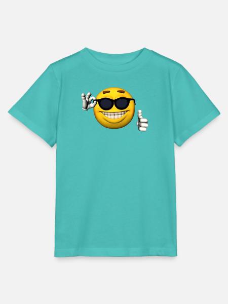 Sonnenbrillen emoji-mit Grinsen - Stanley/Stella Kinder T-Shirt MINI CREATOR  - Poolblau