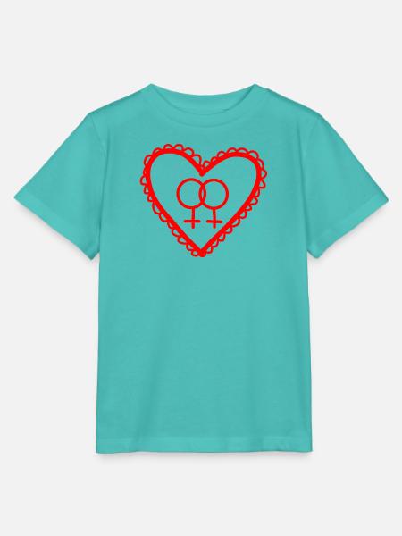 Lesbisches Liebesherz-Symbol - Stanley/Stella Kinder T-Shirt MINI CREATOR - Poolblau