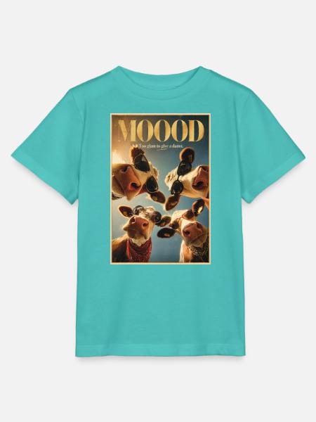 Mood Moo: Glam-Kuh-Poster - Stanley/Stella Kinder T-Shirt MINI CREATOR - Poolblau