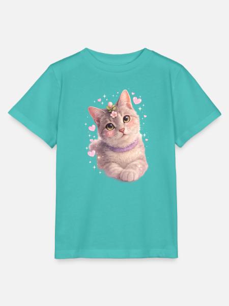 Blütiges Kätzchen - Stanley/Stella Kinder T-Shirt MINI CREATOR - Poolblau