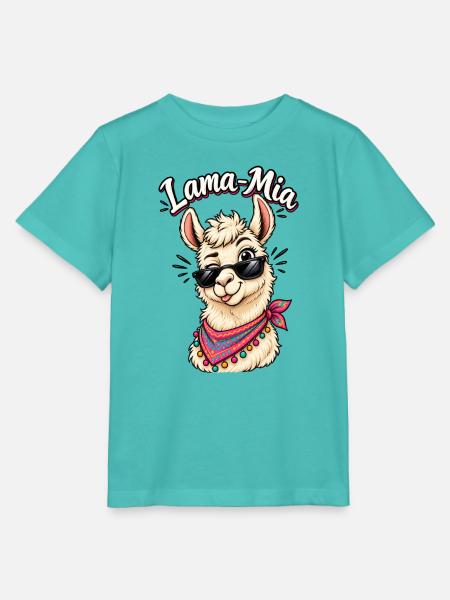 Lama Mia - Stanley/Stella Kinder T-Shirt MINI CREATOR - Poolblau
