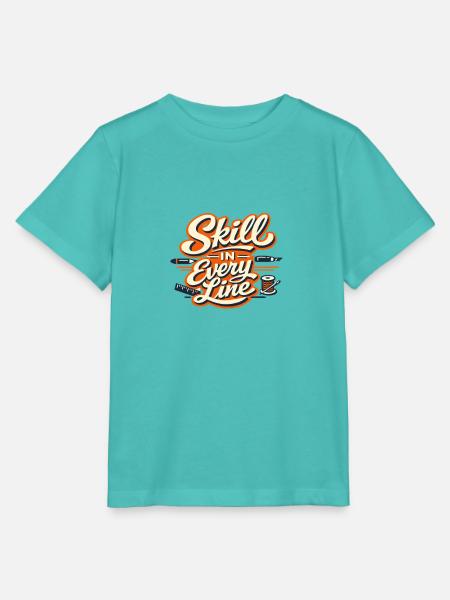 Skill in Every Line Craft Tools - Stanley/Stella Kinder T-Shirt MINI CREATOR - Poolblau