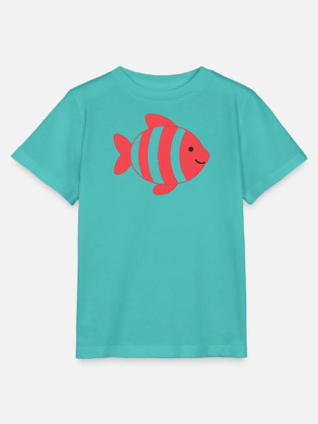 Fisch mit Streifen - Stanley/Stella Kinder T-Shirt MINI CREATOR - Poolblau