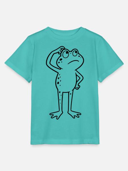 Verwirrter Frosch kratzt sich am Kopf  - Stanley/Stella Kinder T-Shirt MINI CREATOR  - Poolblau