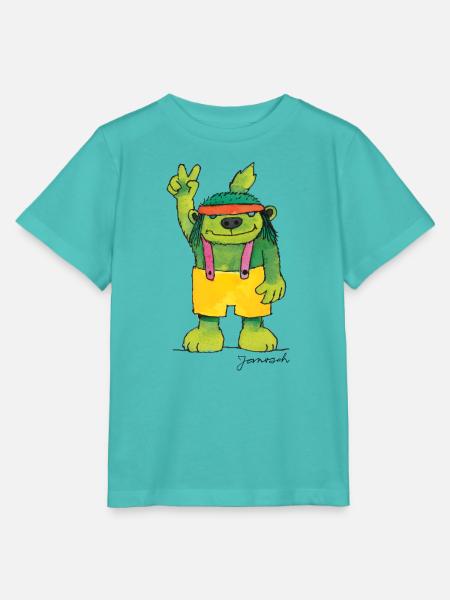 Janosch Emil Der Grünbär Peace - Stanley/Stella Kinder T-Shirt MINI CREATOR  - Poolblau