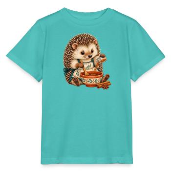Igel mischt Gewürze - Stanley/Stella Kinder T-Shirt MINI CREATOR  - Poolblau - Vorne