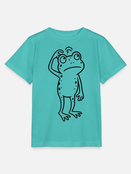 Verwirrter Frosch der sich am Kopf kratzt - Stanley/Stella Kinder T-Shirt MINI CREATOR  - Poolblau