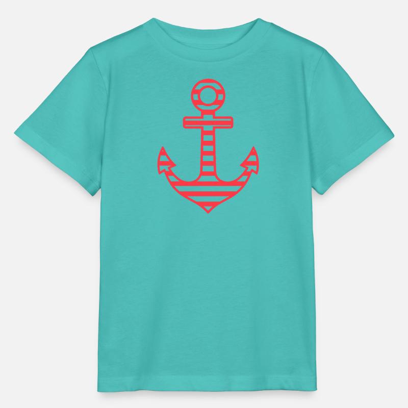 Illustration d’ancre - T-shirt bio MINI CREATOR Stanley/Stella Enfant - bleu piscine