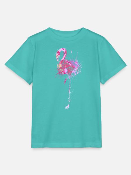 Flamingo Splash Art - Stanley/Stella Kinder T-Shirt MINI CREATOR - Poolblau