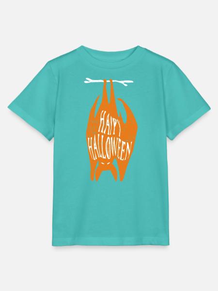 Fröhliche Halloween Fledermaus-Silhouette - Stanley/Stella Kinder T-Shirt MINI CREATOR - Poolblau