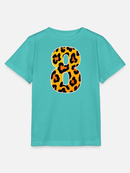 Leopard 8 Print - Stanley/Stella Kinder T-Shirt MINI CREATOR - Poolblau