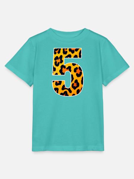Leopard 5 Fellmuster - Stanley/Stella Kinder T-Shirt MINI CREATOR  - Poolblau