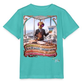 Heuschrecke JOGUE Personalreferent HR Büro Pop Art - Stanley/Stella Kinder T-Shirt MINI CREATOR  - Poolblau - Vorne