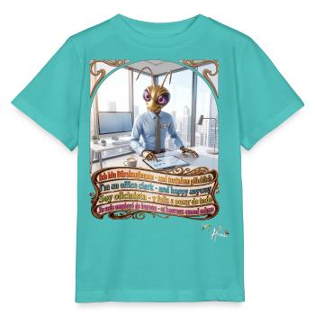 Heuschrecke JOGUE Bürokaufmann Kaufmann Pop Art - Stanley/Stella Kinder T-Shirt MINI CREATOR  - Poolblau - Vorne