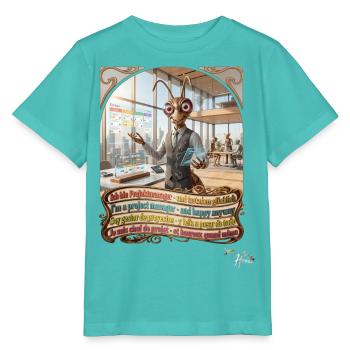 Heuschrecke JOGUE Projektmanager PM Büro Pop Art - Stanley/Stella Kinder T-Shirt MINI CREATOR  - Poolblau - Vorne