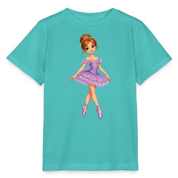 Lavendel Prinzessin Ballett Design - Stanley/Stella Kinder T-Shirt MINI CREATOR  - Poolblau - Vorne
