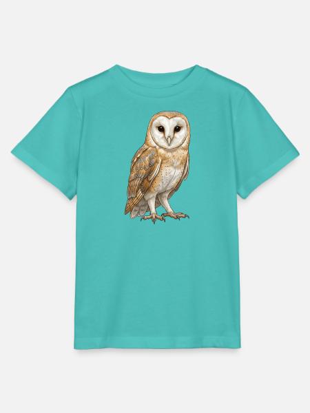 Schleiereule-Illustration – digital - Stanley/Stella Kinder T-Shirt MINI CREATOR - Poolblau