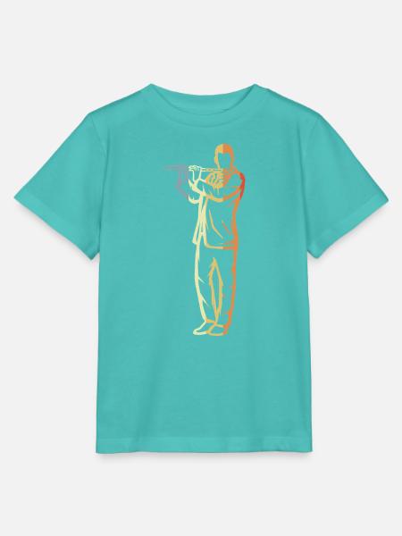 Lustiger Flöten Junge - Stanley/Stella Kinder T-Shirt MINI CREATOR - Poolblau