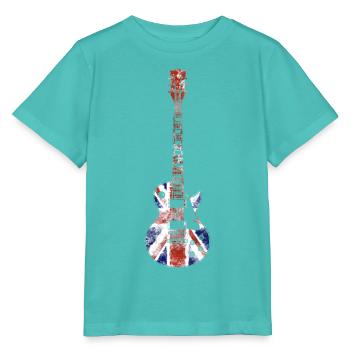 Union Jack Guitar - Stanley/Stella Kinder T-Shirt MINI CREATOR  - Poolblau - Vorne