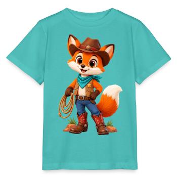 Fuchs Cowboy Lasso - Stanley/Stella Kinder T-Shirt MINI CREATOR  - Poolblau - Vorne