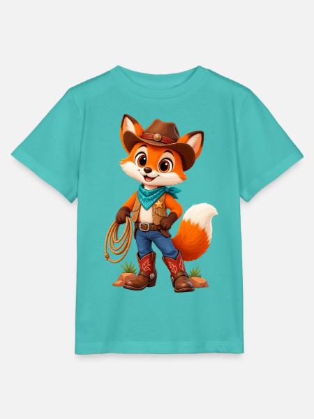 Fuchs Cowboy Lasso - Stanley/Stella Kinder T-Shirt MINI CREATOR  - Poolblau