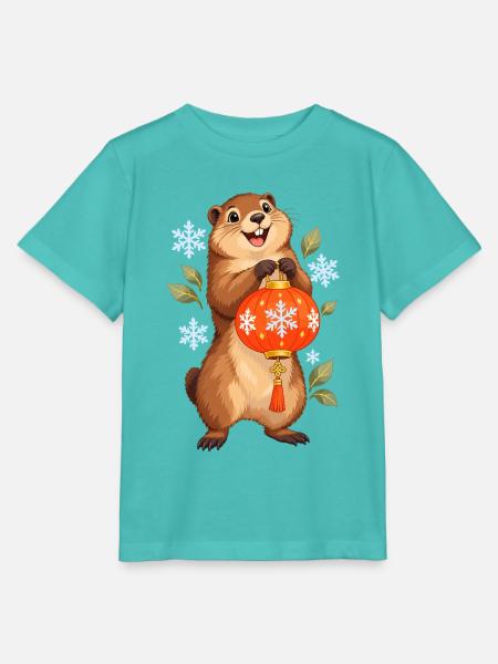 Winterwald Wächter mit Laterne - Stanley/Stella Kinder T-Shirt MINI CREATOR  - Poolblau