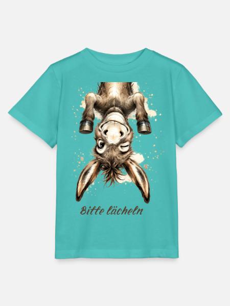 Bitte lächeln – Lustiger Esel - Stanley/Stella Kinder T-Shirt MINI CREATOR - Poolblau