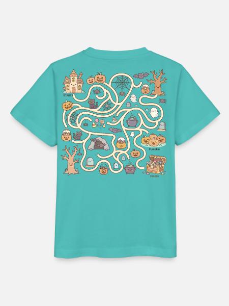 Geisterhaftes Halloween-Abenteuer Interaktives Labyrinth - Stanley/Stella Kinder T-Shirt MINI CREATOR - Poolblau