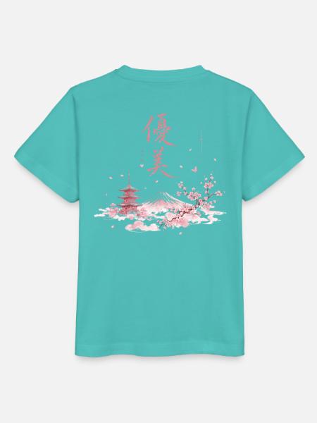 Japanische Kirschblüten Fuji Panorama - Stanley/Stella Kinder T-Shirt MINI CREATOR - Poolblau
